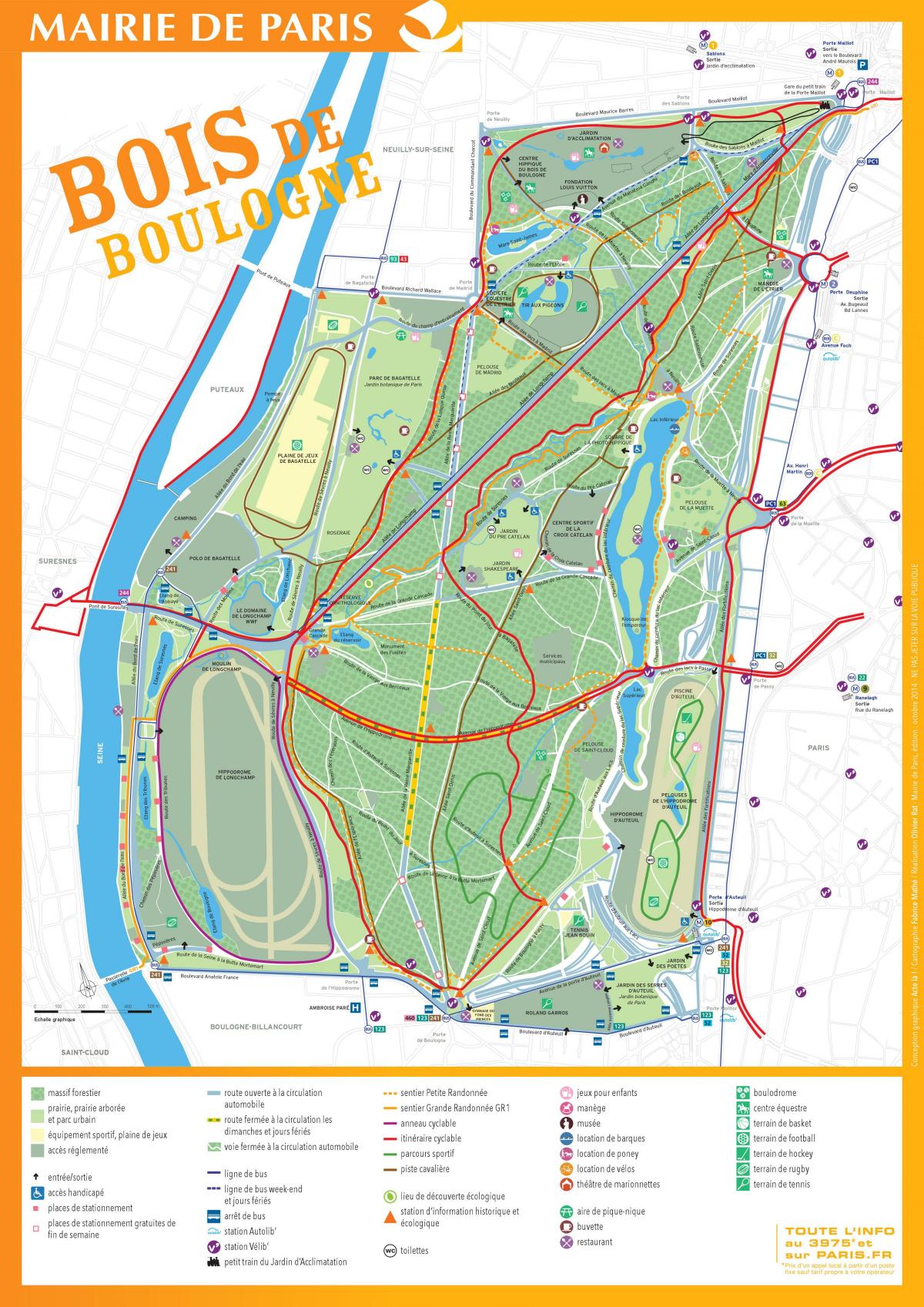 नक्शे के Bois de Boulogne