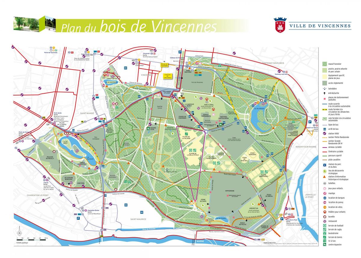 नक्शे के Bois de Vincennes