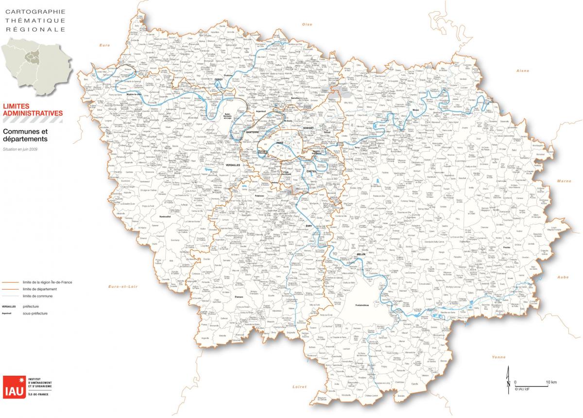 नक्शे के Ile-de-फ्रांस