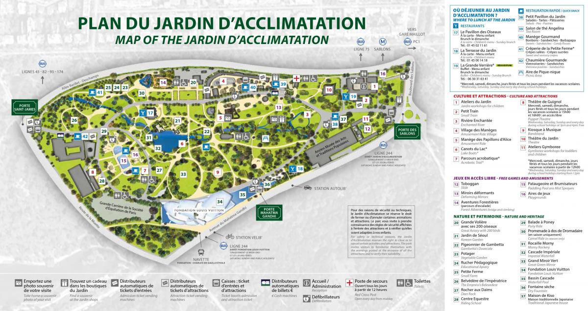 नक्शे के Jardin d'Acclimatation