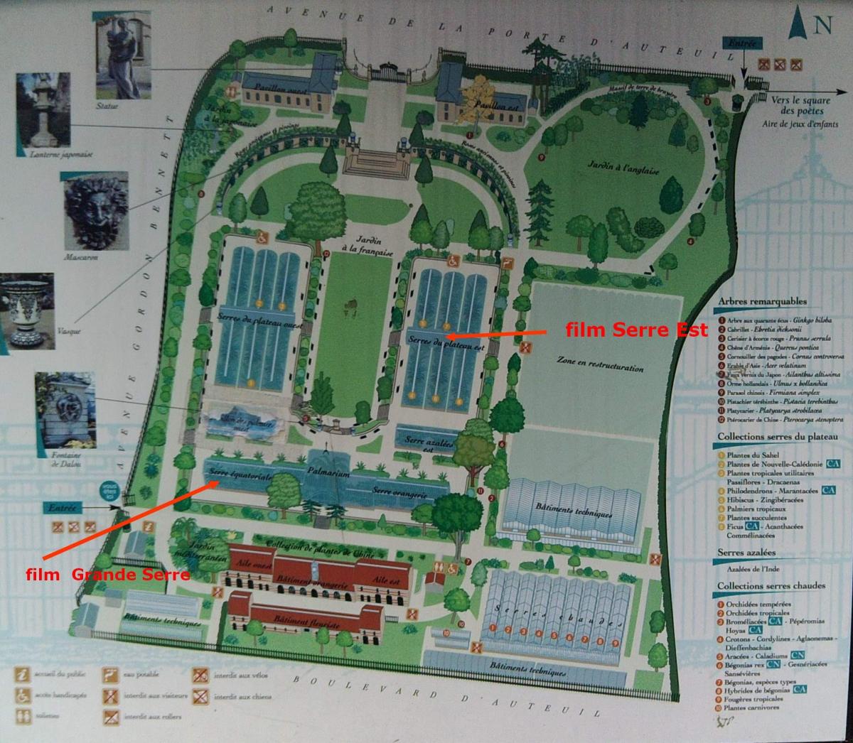 नक्शे के Jardin des Serres d ' Auteuil