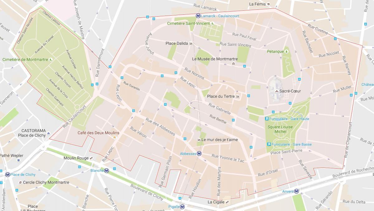 नक्शे के Montmartre