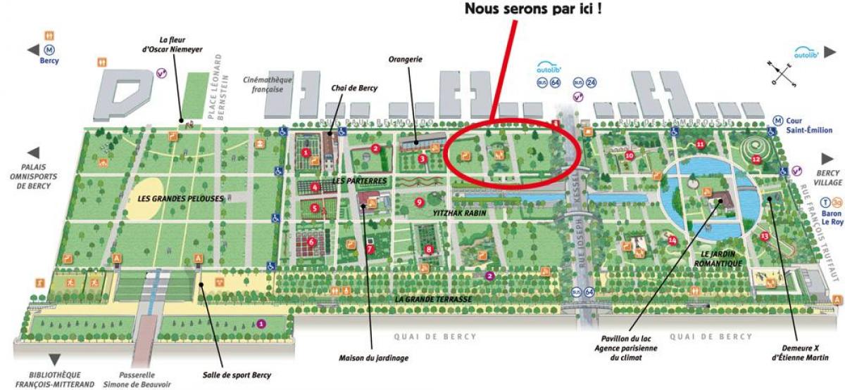 नक्शे के Parc de बर्सी