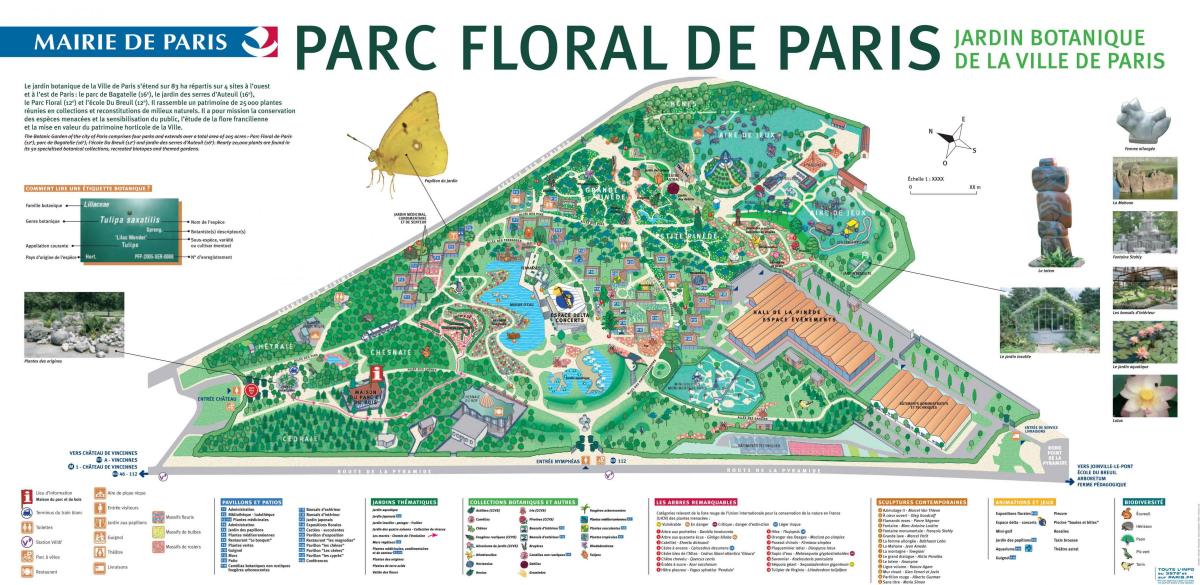 नक्शे के Parc पुष्प डे पेरिस
