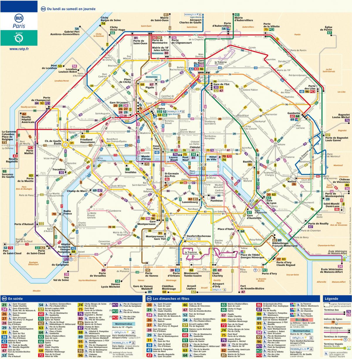 नक्शे के RATP बस