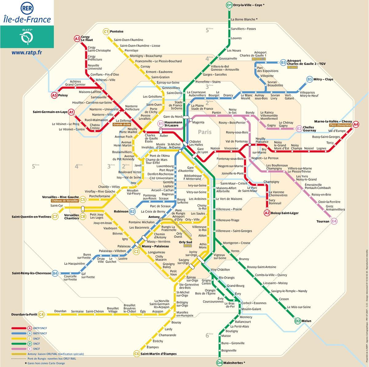 नक्शे की एक RER