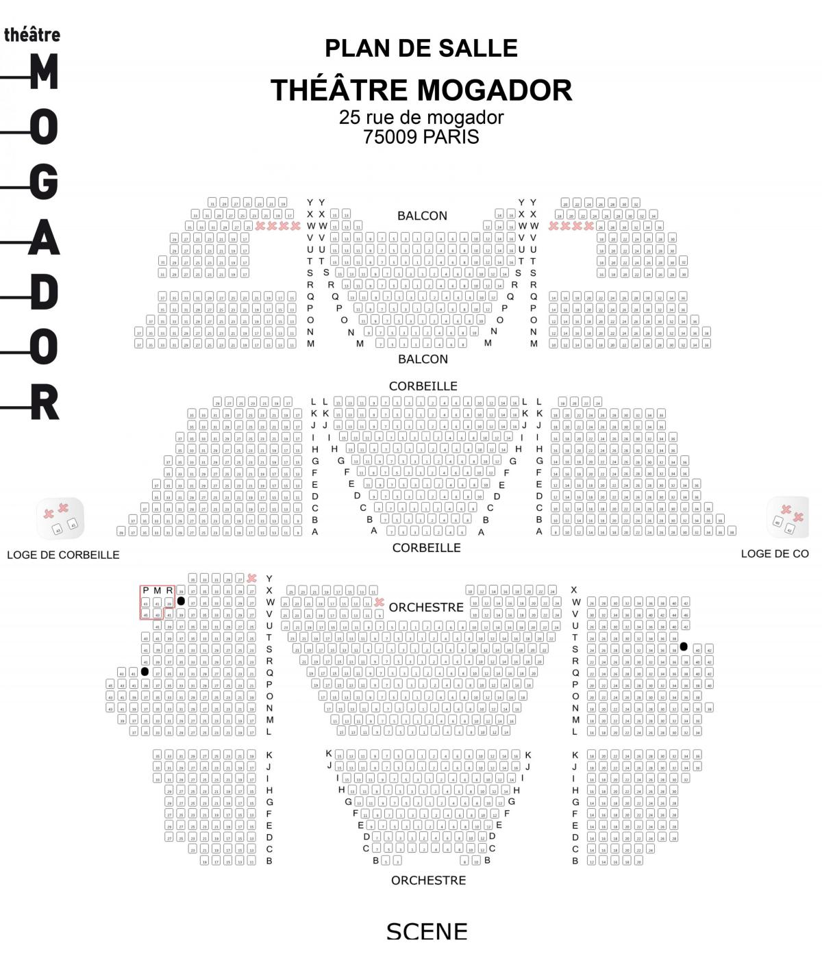 नक्शे के Théâtre Mogador