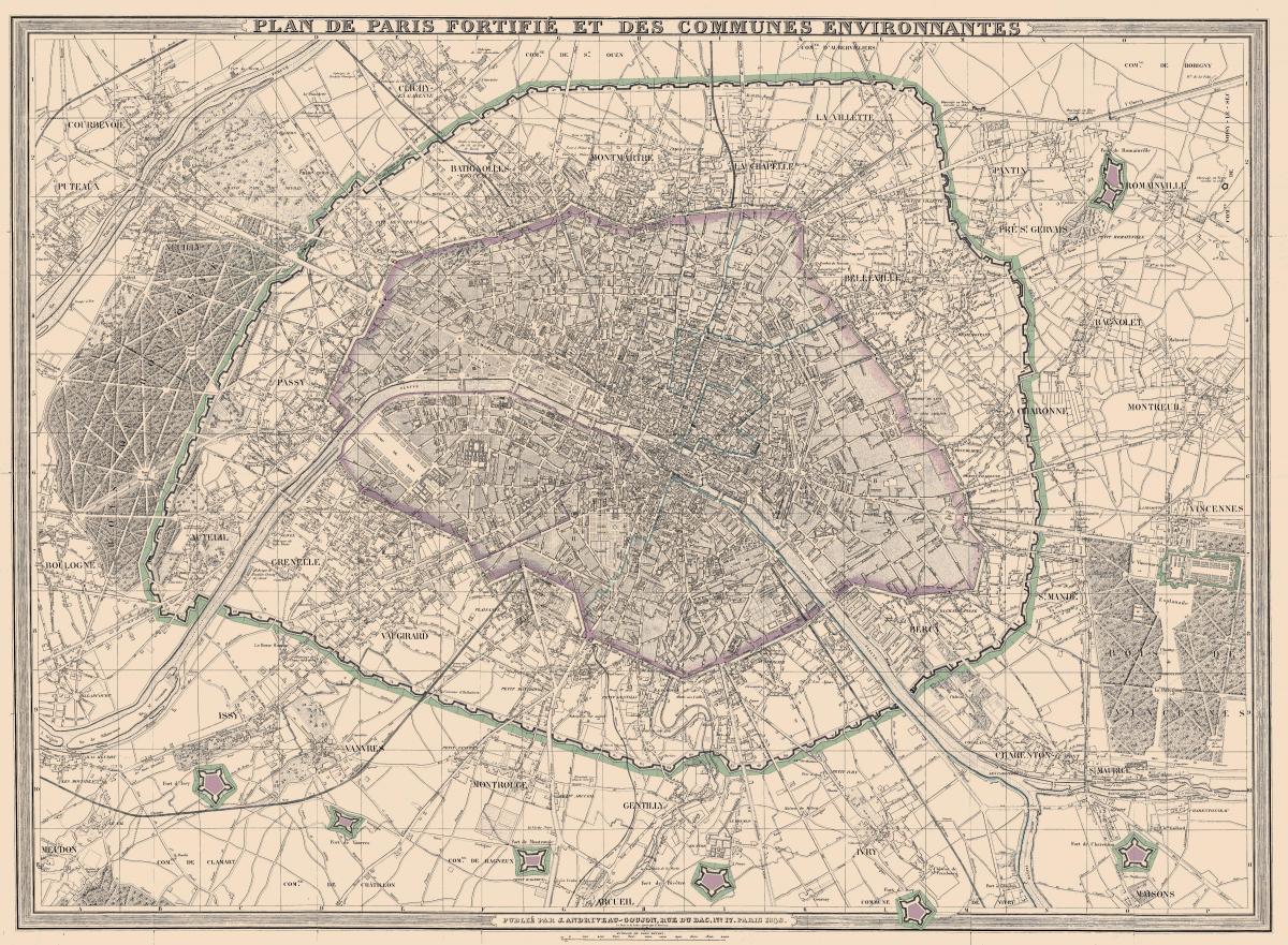 पेरिस के नक्शे 1850