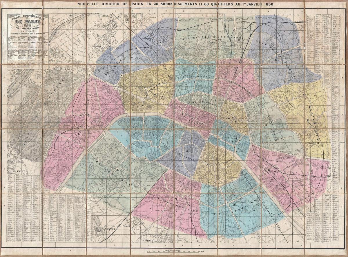 पेरिस के नक्शे 1860