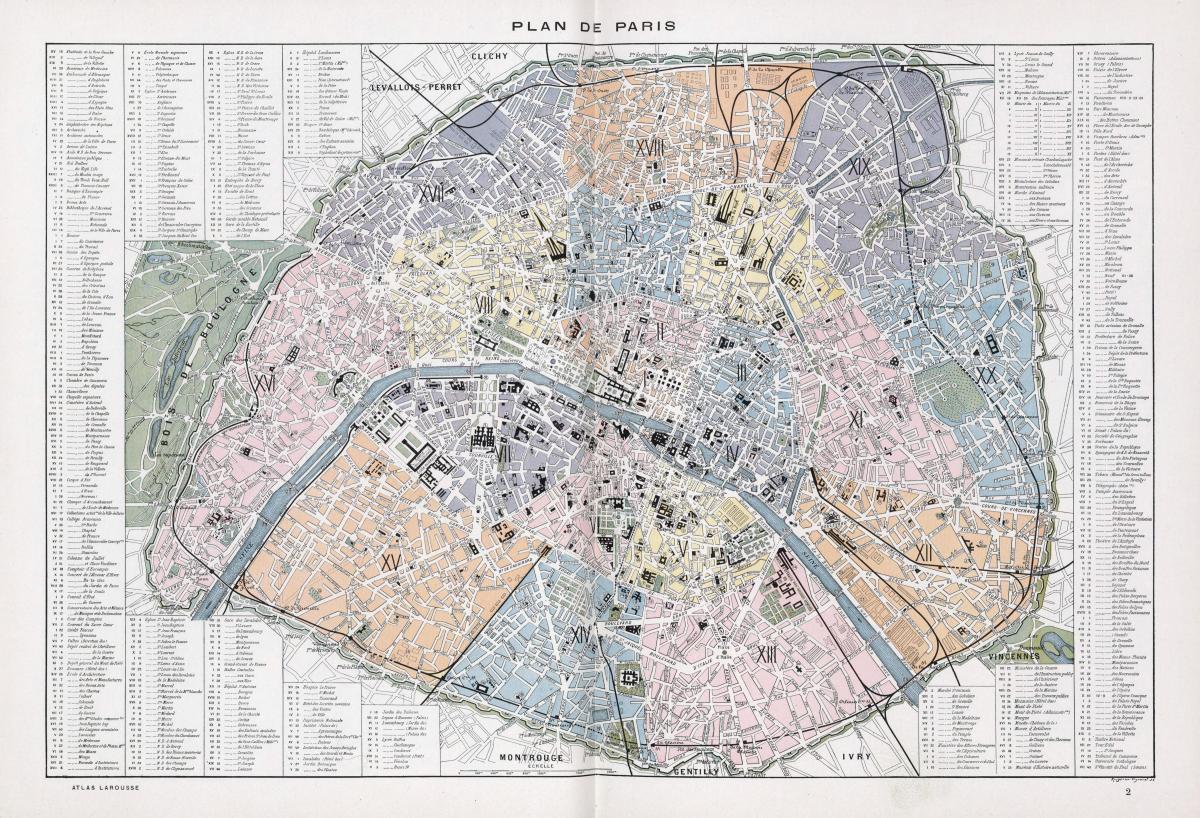 मानचित्र पेरिस की 1900