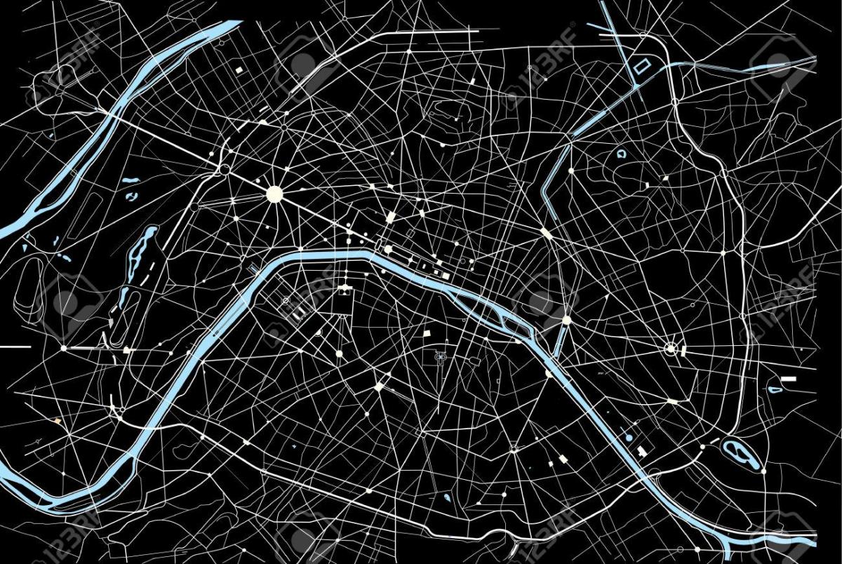 पेरिस के नक्शे काले और सफेद