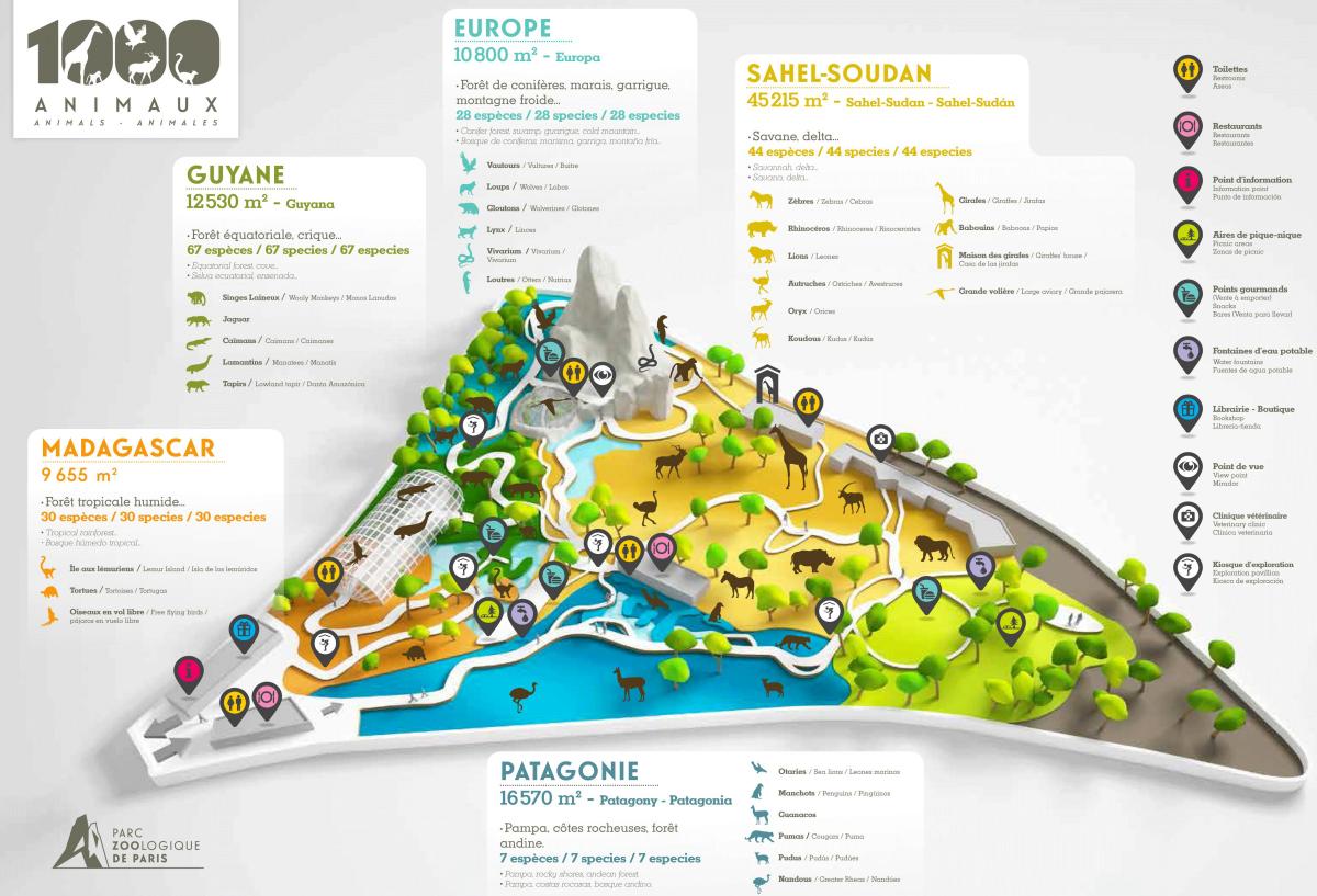 के नक्शे पेरिस प्राणी उद्यान