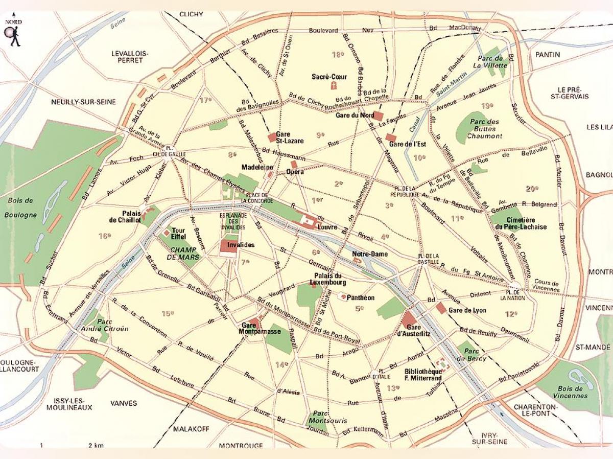 के नक्शे पेरिस पार्क
