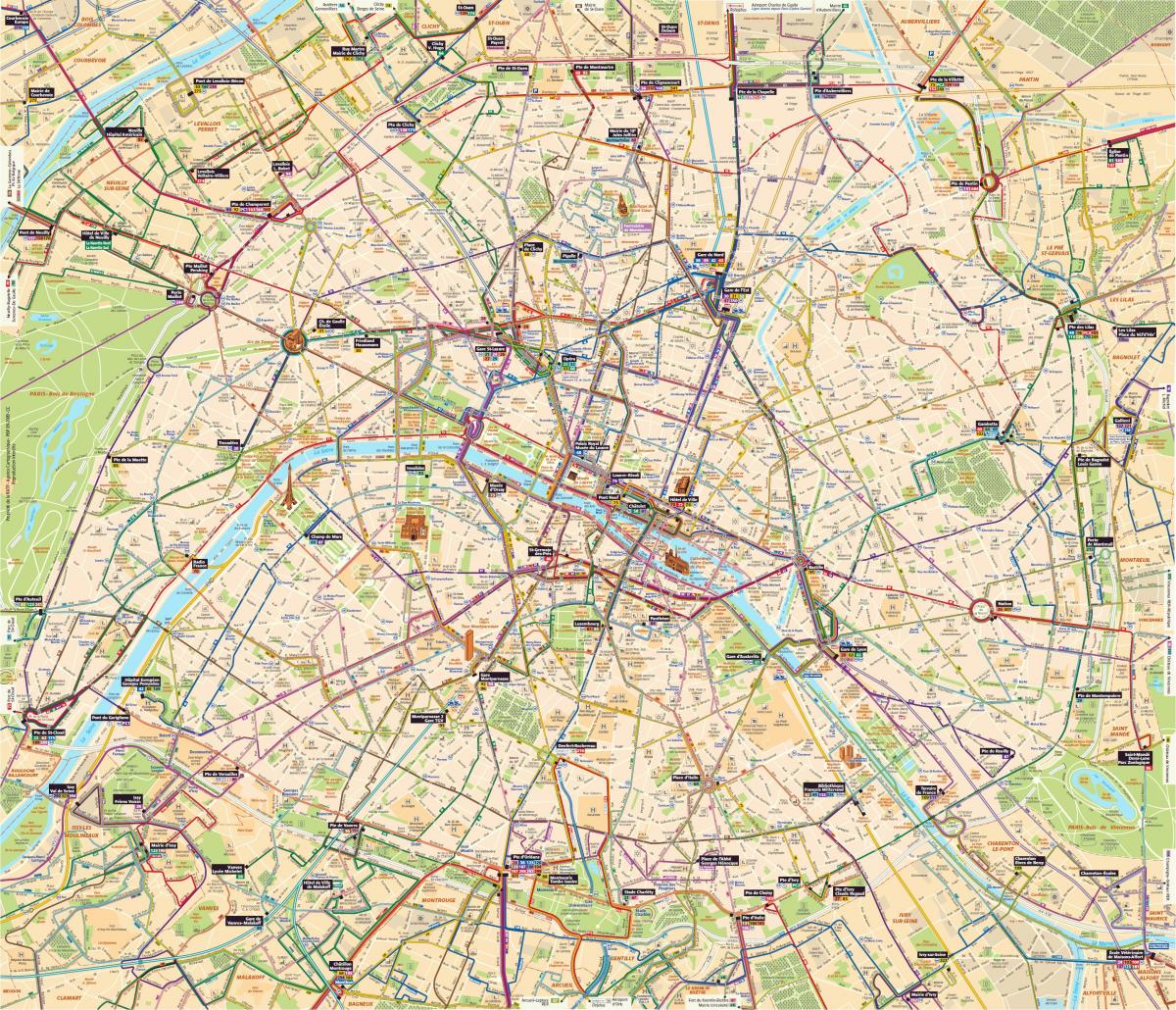 पेरिस के नक्शे बस