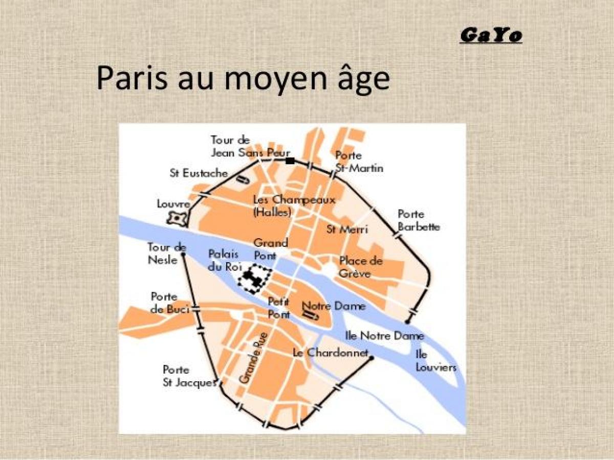 पेरिस के नक्शे मध्य युग में