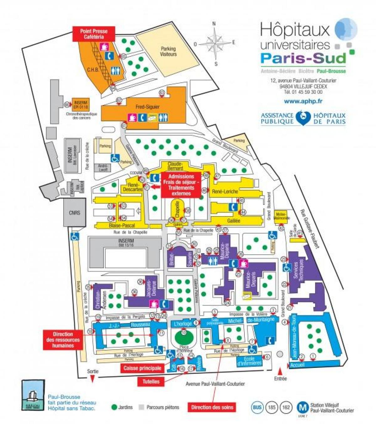 नक्शे के पॉल-Brousse अस्पताल