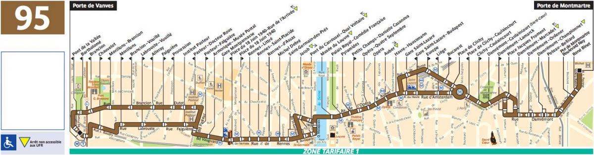 नक्शे के साथ पेरिस में लाइन 95