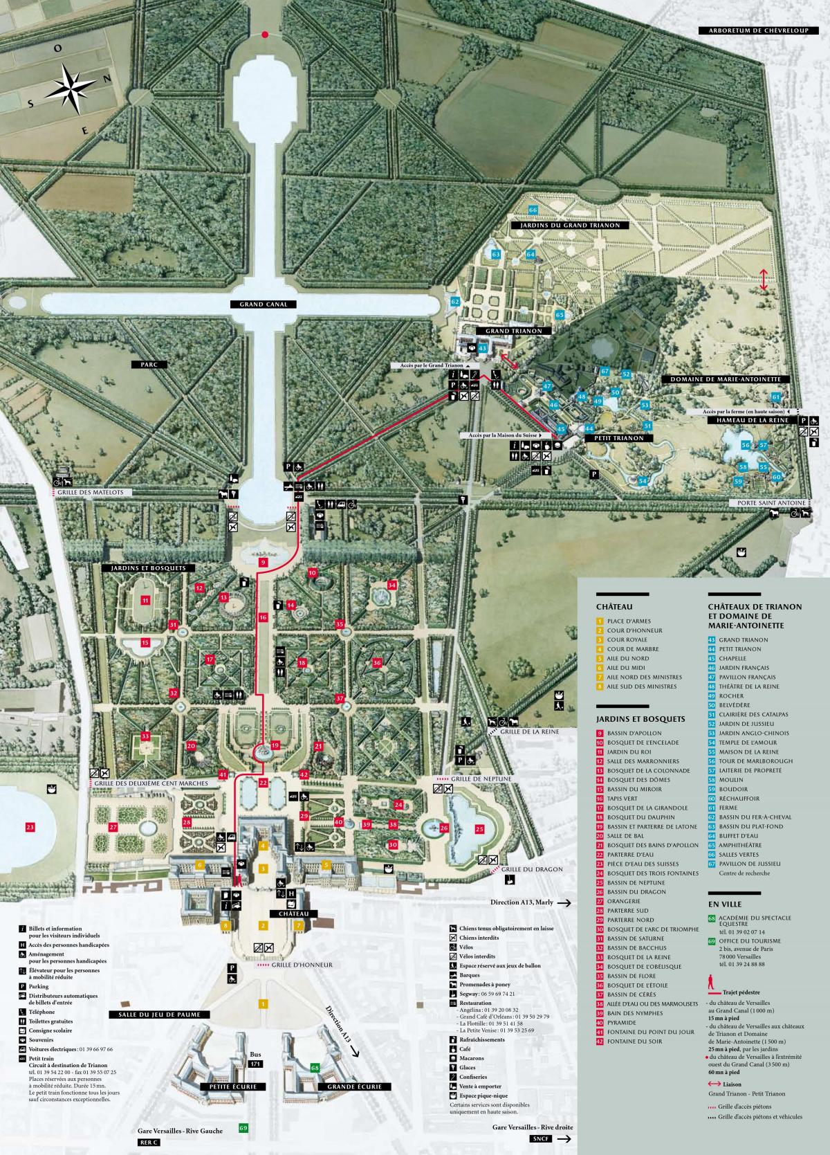 नक्शे के Versailles के पैलेस