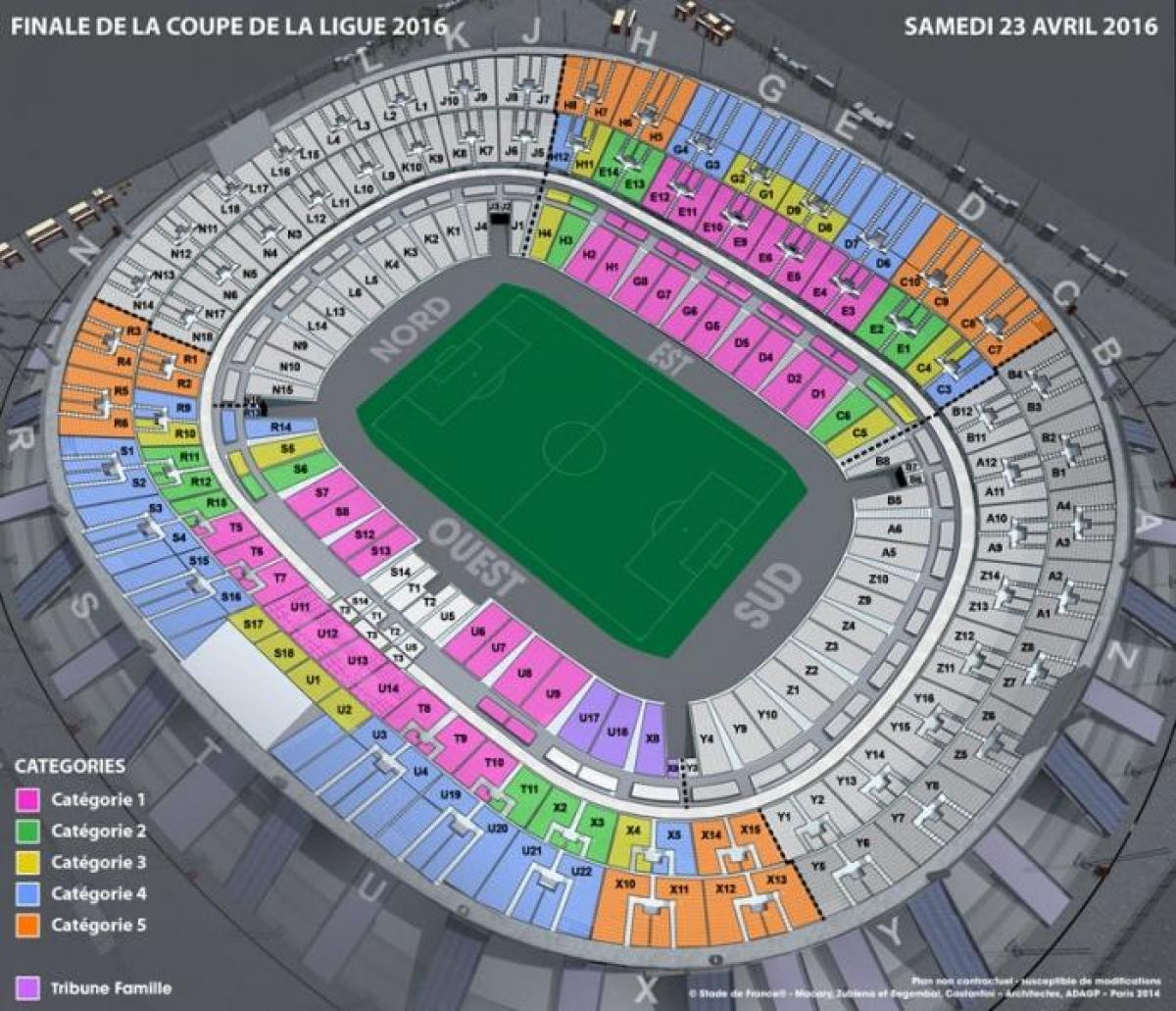 नक्शे के स्टेड डी फ्रांस फुटबॉल