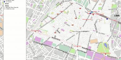 नक्शे की 14 वीं arrondissement में पेरिस के