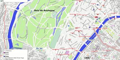 नक्शे की 16 वीं arrondissement में पेरिस के