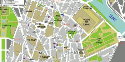 नक्शे की 5 वीं arrondissement में पेरिस के