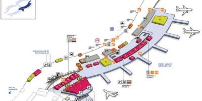 नक्शे के CDG हवाई अड्डे के टर्मिनल 2C