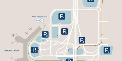 नक्शे के ओरली हवाई अड्डे के पार्किंग