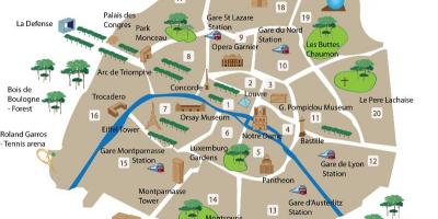 पेरिस का नक्शा पर्यटन