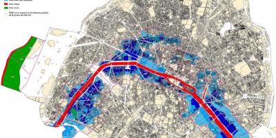 पेरिस के नक्शे में बाढ़