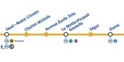पेरिस का नक्शा मेट्रो लाइन 10