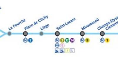 पेरिस का नक्शा मेट्रो लाइन 13