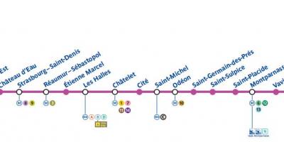 पेरिस का नक्शा मेट्रो लाइन 4