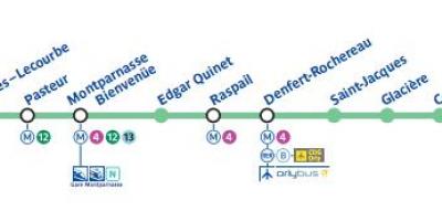पेरिस का नक्शा मेट्रो लाइन 6