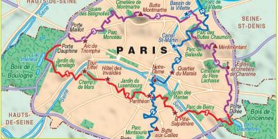 पेरिस के नक्शे लंबी पैदल यात्रा