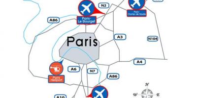 मानचित्र पेरिस के हवाई अड्डे