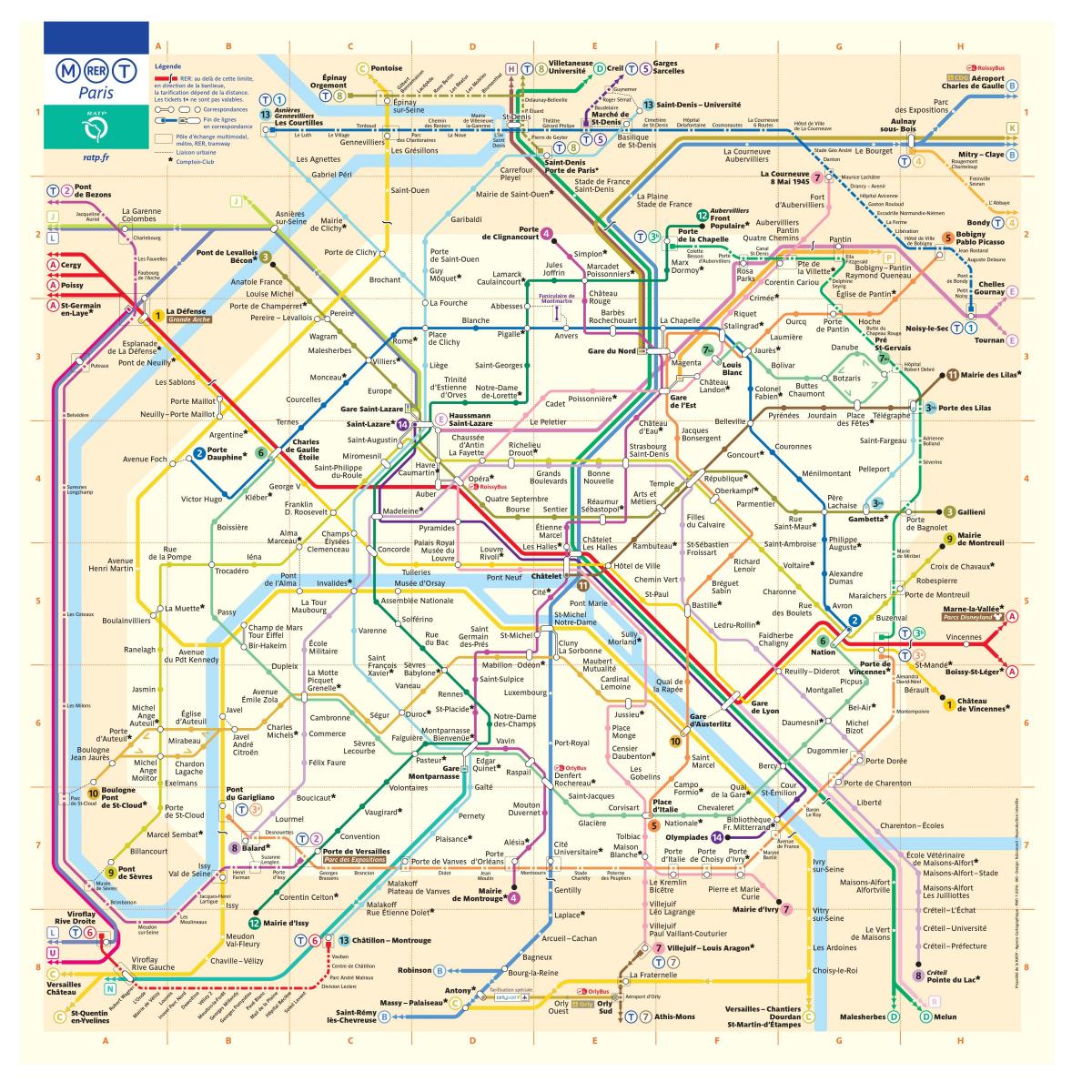 पेरिस मेट्रो का नक्शा