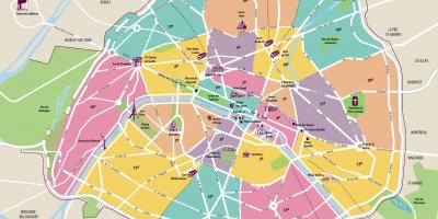 पेरिस के नक्शे के आकर्षण