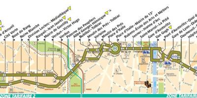नक्शे के साथ पेरिस में लाइन 57